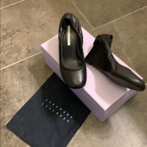 Vera Wang Lavender Label black wedges.